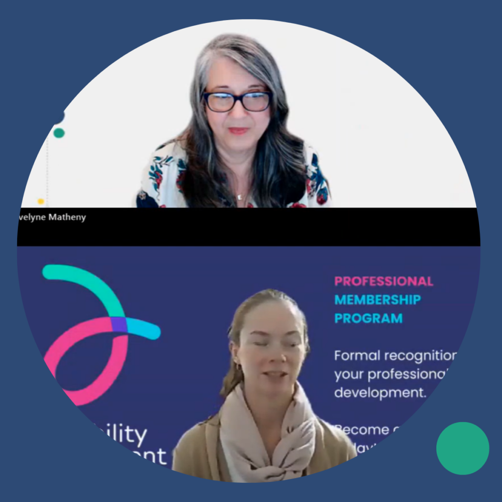 Two ladies participating in the webinar Supporting Success for People with Cerebral Palsy in Employment