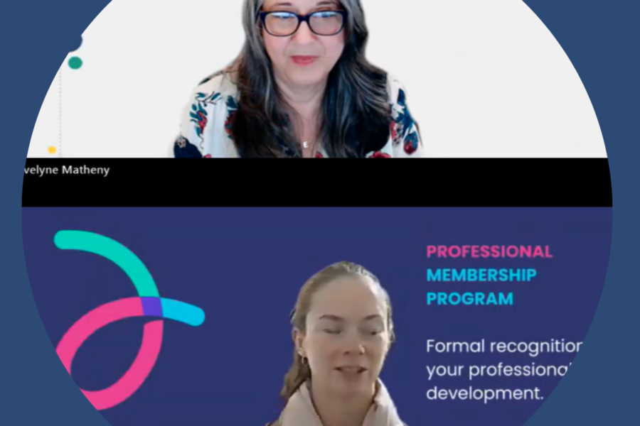 Two ladies participating in the webinar Supporting Success for People with Cerebral Palsy in Employment